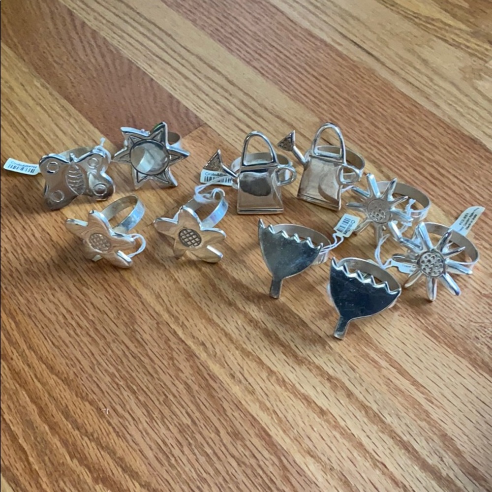 Crate and barrel metal napkin rings Flowers Spring